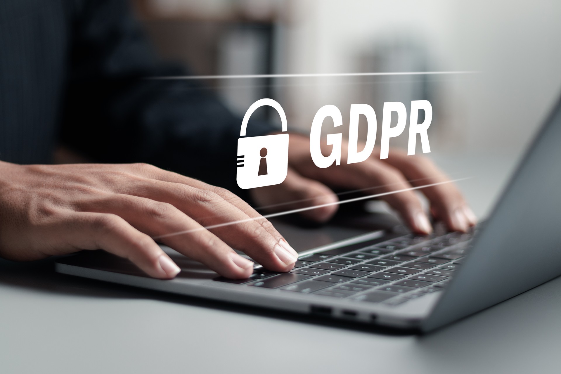 GDPR general data protection regulation concept. Cyber security and privacy.